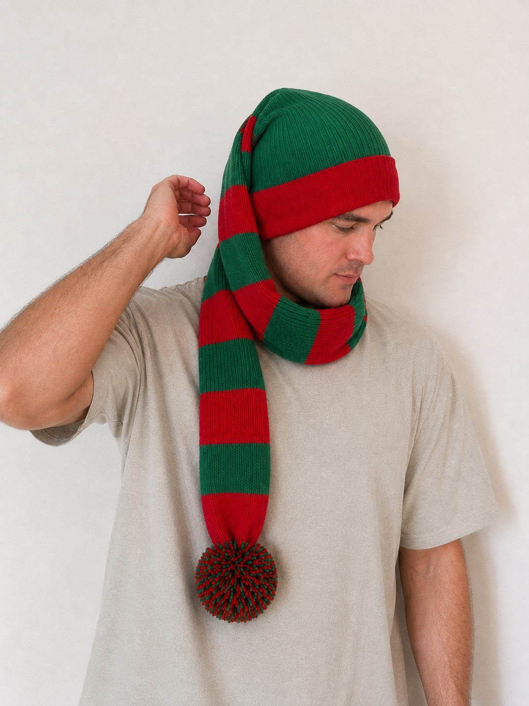 Cozy Red and Green Striped Bandit – Game and Winter Ready