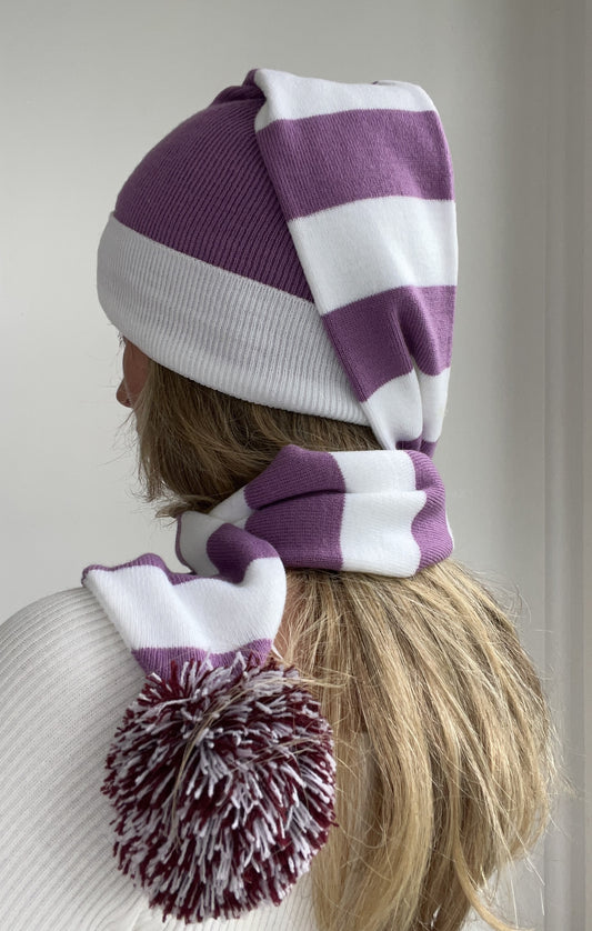 Cozy Lavender and White Striped Bandit - Winter Ready