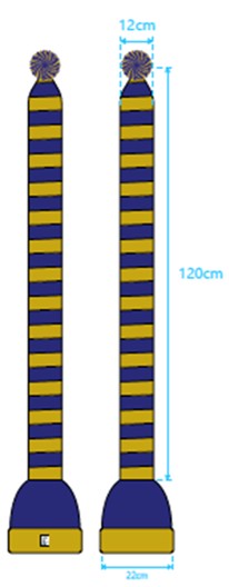 Cozy Blue and Yellow Striped Bandit – Game and Winter Ready