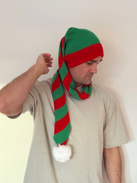 Cozy Red and Green Striped Bandit – Winter Ready