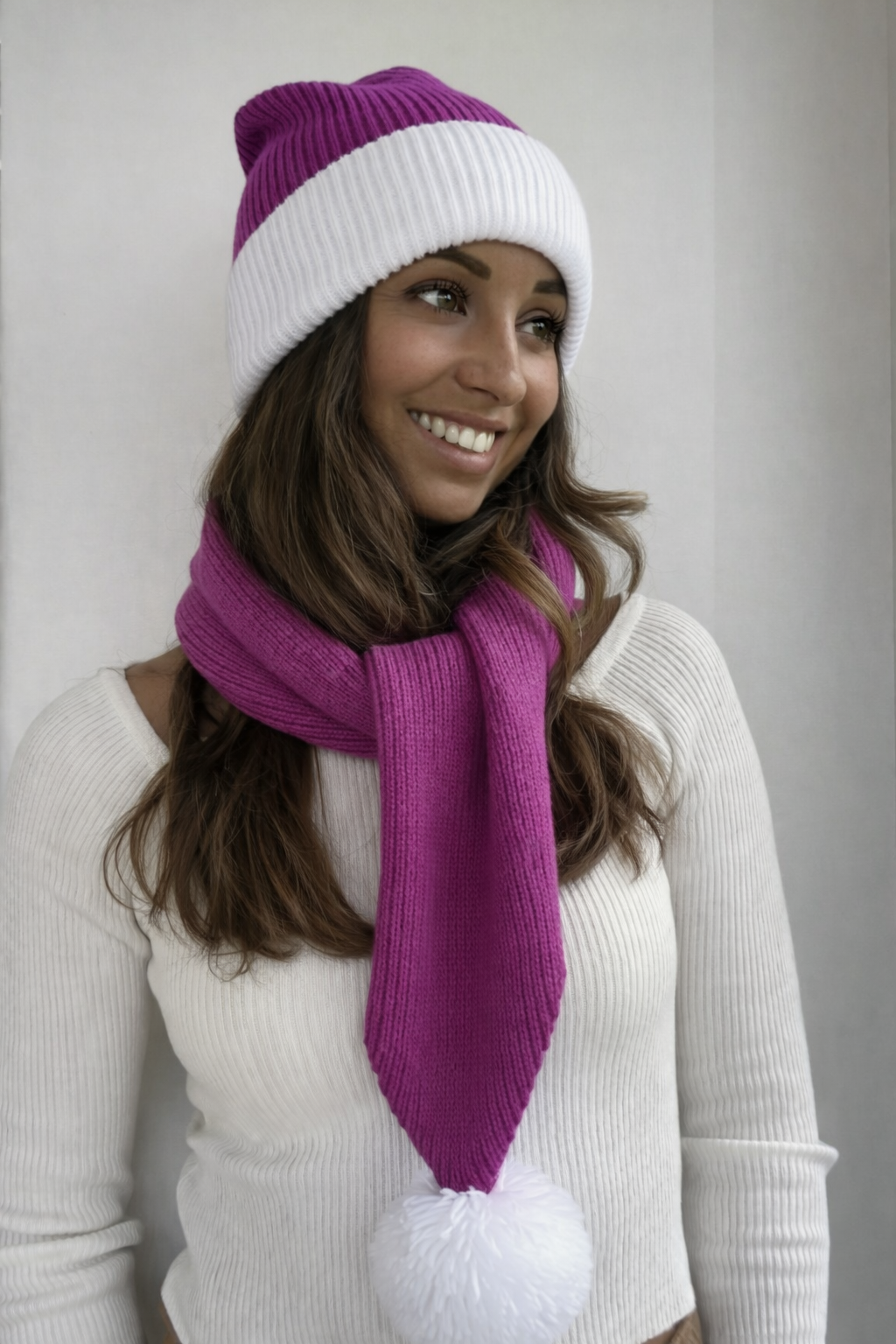 Classic Bright Pink Vogue Knit Set – Winter Fashion