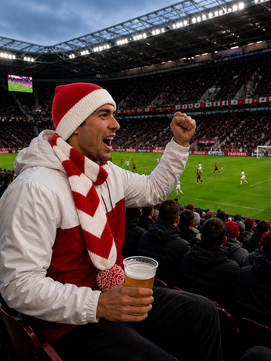 Stylish Red and White Arrow Knit Set – Sport & Winter Essential