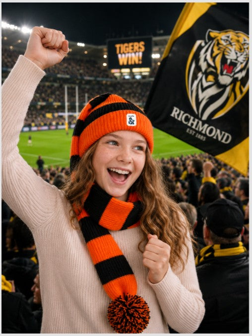 Cozy Orange and Black Striped Bandit – Winter Ready