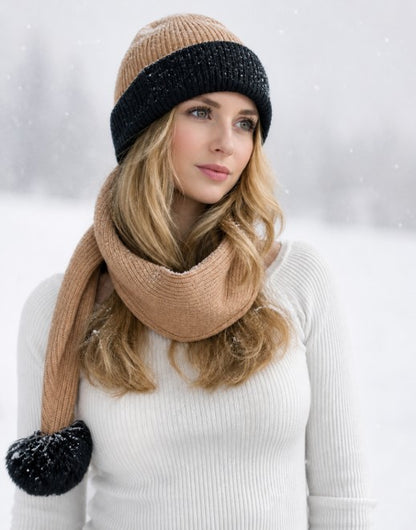 Classic Mocha Vogue Knit Set – Winter Fashion
