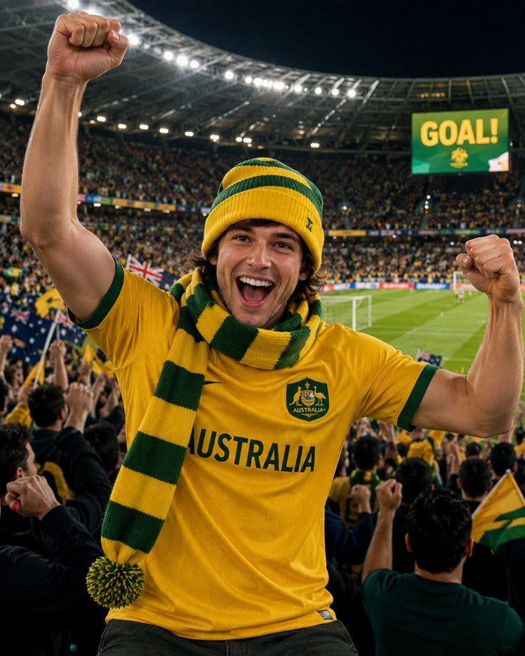 Cozy Green and Gold Striped Bandit – World Cup Ready!