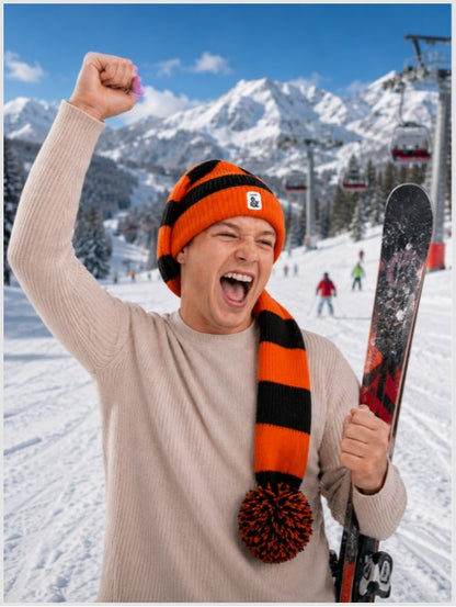 Cozy Orange and Black Striped Bandit – Game and Snow Ready