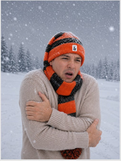 Cozy Orange and Black Striped Bandit – Game and Snow Ready