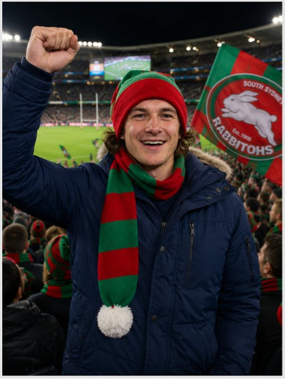 Cozy Red and Green Striped Bandit – Game and Winter Ready