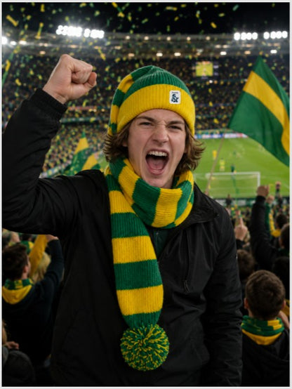 Cozy Green and Gold Striped Bandit – World Cup Ready!