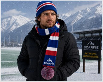 Cozy Blue, Red and White Striped Bandit – Game and Winter Ready