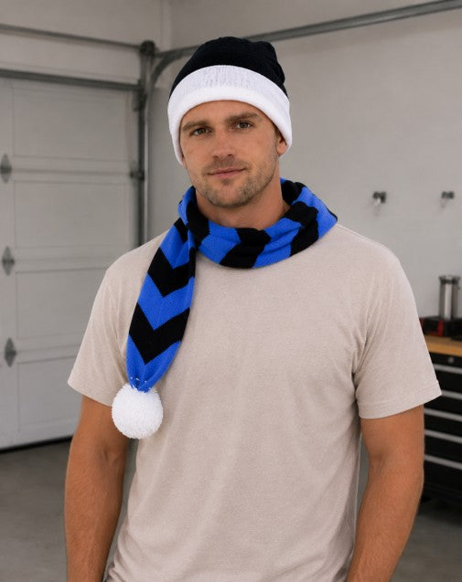 Stylish Black and Blue Arrow Knit Set – Game and Winter Essential