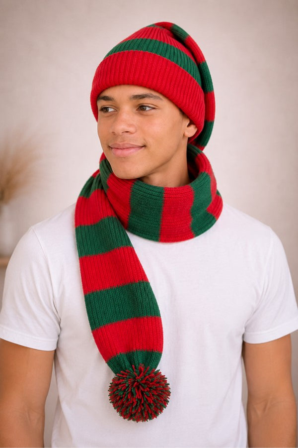 Cozy Red and Green Striped Bandit – Game and Winter Ready