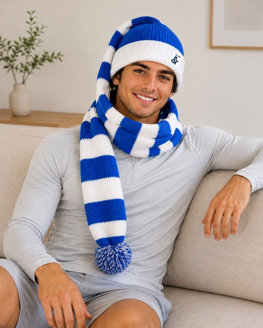 Cozy Blue and White Striped Bandit - Game and Winter Ready