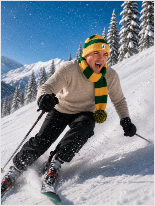 Cozy Green and Gold Striped Bandit – World Cup Ready!