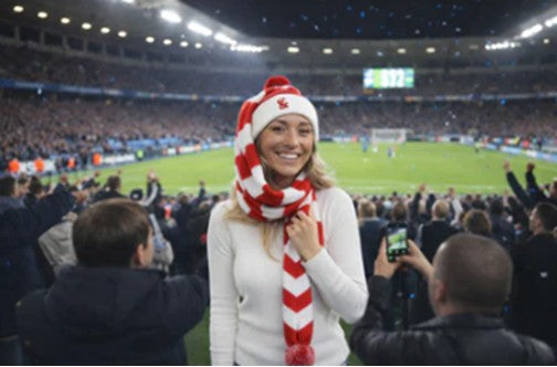 Stylish Red and White Arrow Knit Set – Sport & Winter Essential