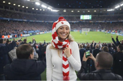 Stylish Red and White Arrow Knit Set – Sport & Winter Essential
