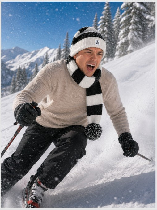 Cozy Black and White Striped Bandit - Game and Winter Ready