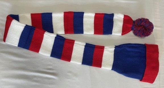 Cozy Blue, Red and White Striped Bandit – Game and Winter Ready